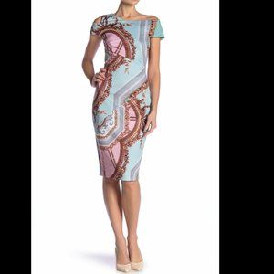 Ted Baker Yanar Versailles Print Bodycon Dress size 1 nwot